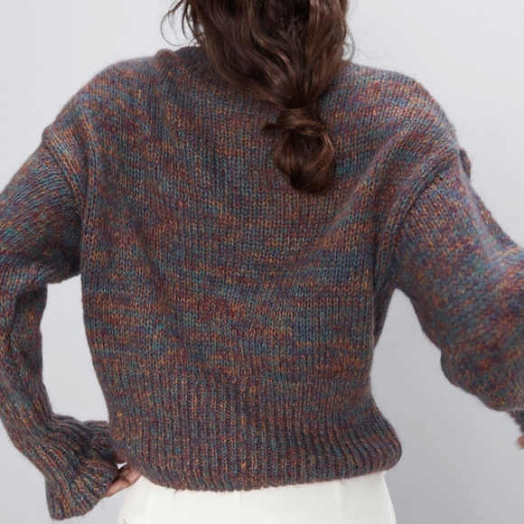 Zara ruffled mohair sweater knit flower - Picture 3 of 11